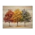 thumbnail image 3 of Designart "Seasonal Tapestry Orange Yellow Maple Tree I" Floral Print on Natural Pine Wood, 3 of 5