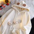 thumbnail image 5 of Sudadera con capucha y orejas de oso Kawaii de Harajuku, sudaderas lisas de manga larga con capucha, prendas de vestir casuales gruesas de terciopelo, ropa de chicas Kawaii, 5 of 5