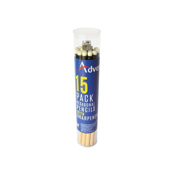Advent - Hexagonal HB Pencils & Sharpener (Tub 15)