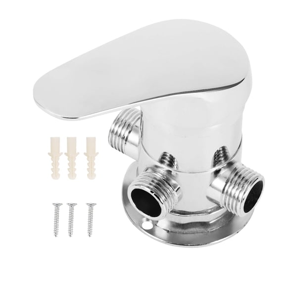BIMZUC G1/2in 3‑Way Shower Diverter Valve – Smooth Electroplated Angle Valve for Handheld Shower, Thermostatic Mixer, Toilet & Sprayer