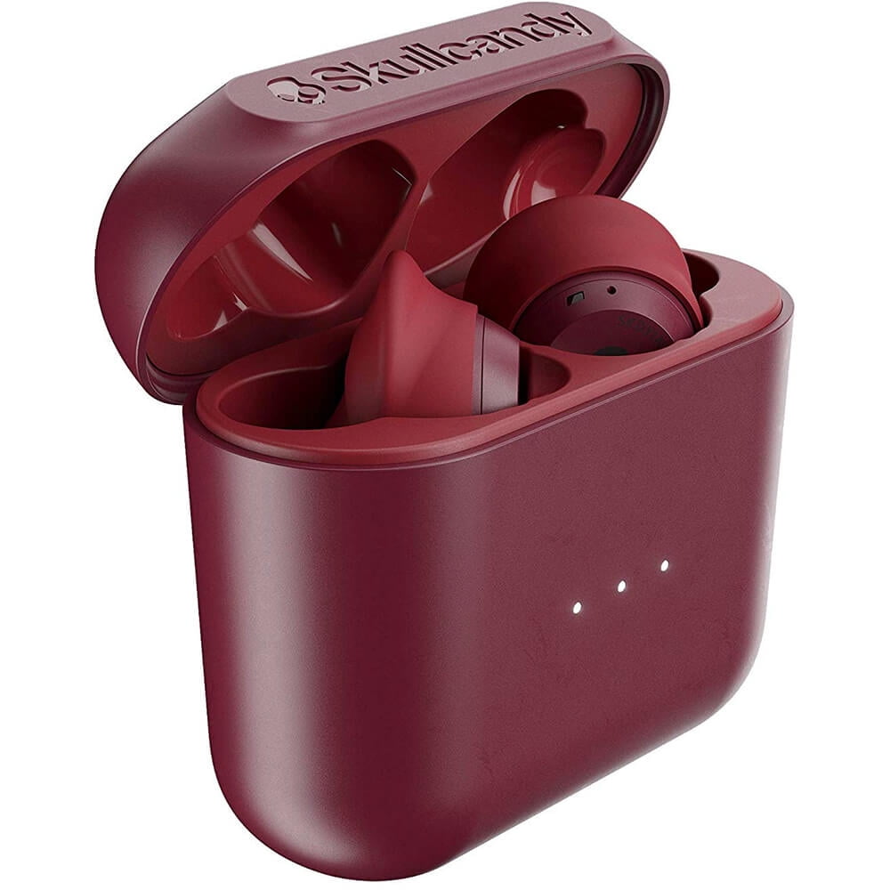 Skullcandy Bluetooth True Wireless Headphones with Charging Case, Red, S2SSW