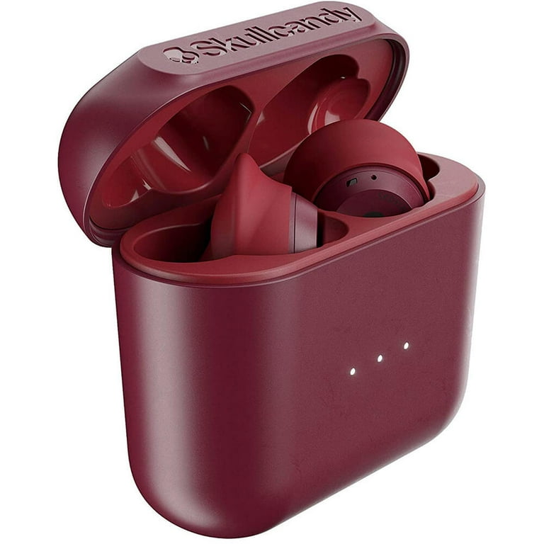 Skullcandy Bluetooth True Wireless Headphones with Charging Case Red S2SSW