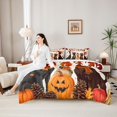 thumbnail image 5 of Homewish Vintage Halloween Dog 7-Piece Twin Bedding,Autumn Pumpkin Lantern Bedding Comforter Set,Cream,Polkadot Reversible, 5 of 8