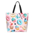 thumbnail image 3 of Fuzoiu Cupcakes and Donuts Print Tote Bags for Women,Shoulder Bag, Gym Tote,Top Handle Ladies Shoulder Bags for Work Beach Travel and Shopping Grocery, 3 of 9
