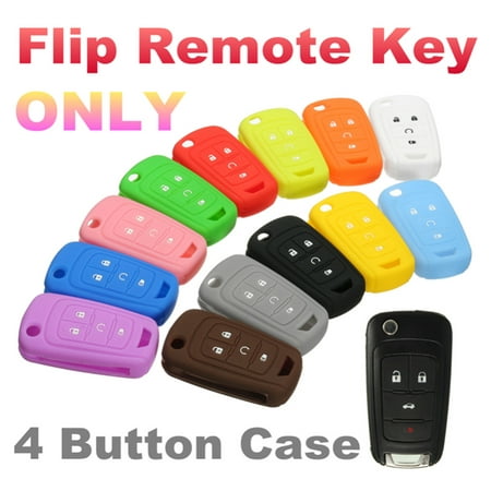 Silicone 4 Button Flip Remote Key Case Fob Protect Cover Shell Holder For Chevrolet GM Colored All Color Red MATCC Orange Black White Green Blue Brown Yellow Grey Pink