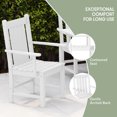 thumbnail image 3 of WestinTrends Malibu Classic Outdoor Dining Chairs with Arms, All Weather Poly Lumber Adirondack Patio Chairs Restaurant Bistro Chairs Support 350 LBS, Arched Backrest and Curved Seat, White, 3 of 11