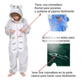 thumbnail image 4 of Pijama Infantil De Una Pieza Con Diseño De Gato Gris Y Azul, 4 of 6