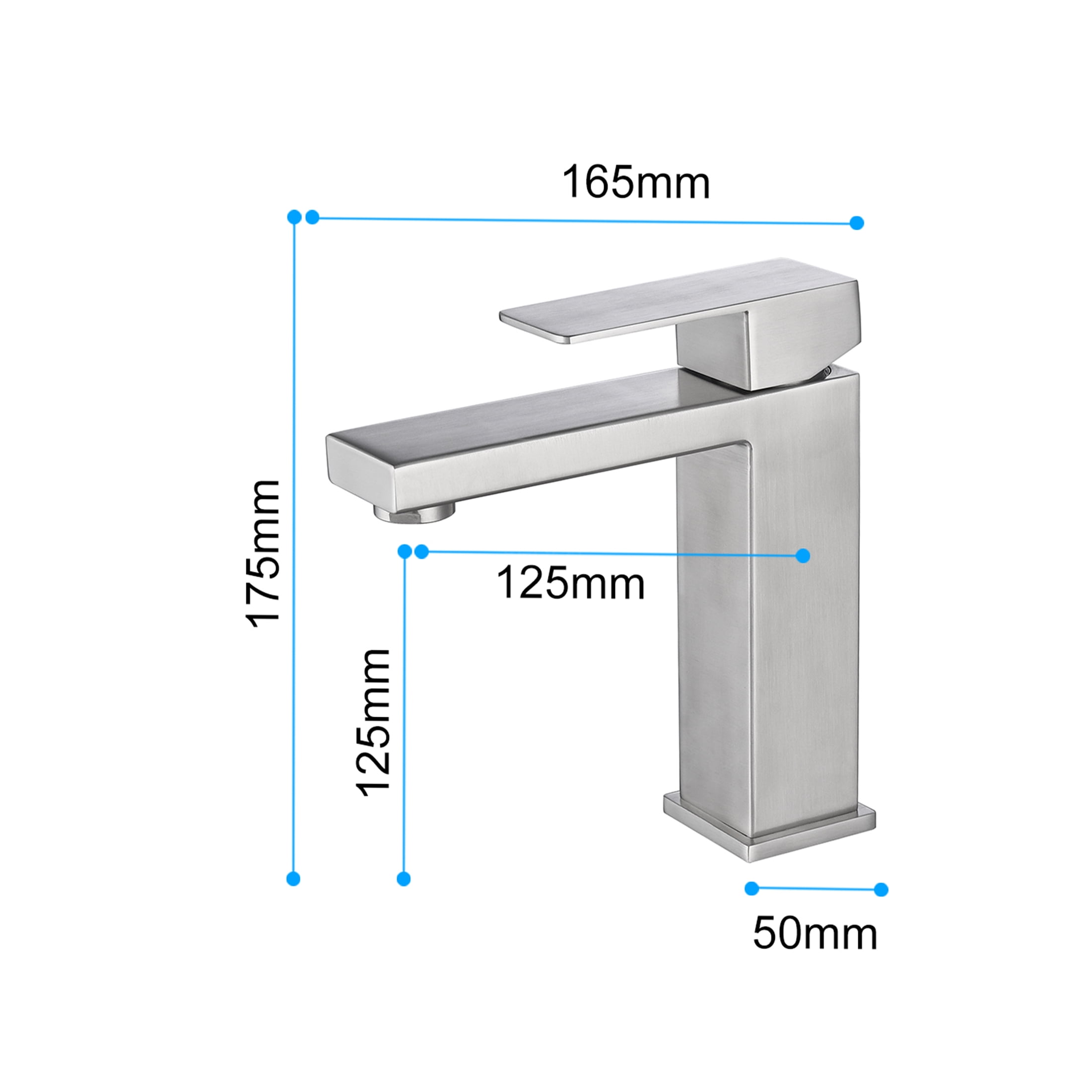 JERFIT Modern Single Handle Waterfall Bathroom Sink Faucet with Ceramic Cartridge, Brushed Nickel Finish, 1-Hole Deck Mount Vanity Tap