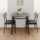 thumbnail image 5 of QinaQin Juego de comedor de 3 piezas con mesa cuadrada y 2 sillas tapizadas, repisa inferior y estructura metálica, ideal para cocina o departamento, 5 of 8