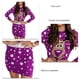 thumbnail image 5 of Vestido ajustado para mujer, vestido informal con estampado navideño, cuello redondo, suave y cómodo, color morado S, 5 of 6