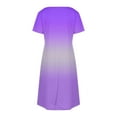 thumbnail image 4 of Liquidation d'Été 2025! Robe Grande Taille pour Femmes, Liquidation de Robe d'Été pour Femmes, Mode Féminine Robe Décontractée à Manches Courtes Dégradées Col en V, 4 of 4