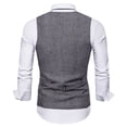 thumbnail image 6 of Holloyiver Jackets for Men Men's Herringbone Tweed Suit Vest Casual Wool Blend Wedding Waistcoat Business Suit Vest Slim Fit Dress Vest Gray, 6 of 6