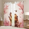 thumbnail image 2 of Erosebridal Kawaii Capybara Blackout Curtains Set of 2 (52x84 Each) For Kids,Cartoon Rodent Animals Pink Sakura Window Curtains For Girls, 2 of 6