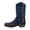 Dark Blue, variant on EliteGoogv Boots For Men Western Embroidered Square Toe Mens Boots Cushioned Low Heel Mid Calf Boots Side Zipper Durable Western Boots Daily Party Versatile Cowboy Boots Black