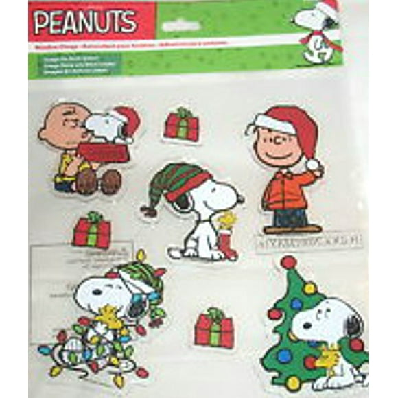 Peanuts Holiday Christmas Tree Scene Window Clings 1 Package of 8