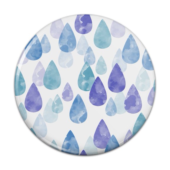 Watercolor Raindrops Pattern Pinback Button Pin