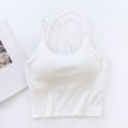 thumbnail image 4 of WEIWEN Tank Tops for Women with Built in Bra Sleeveless Ribbed Cross Spaghetti Strap Camisole Summer Backless Crop Tanks Shirts White, S, 4 of 4