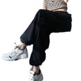 thumbnail image 5 of Pantalones deportivos holgados de pierna ancha, pantalones casuales grises, pantalones con puntera para mujer, 5 of 5