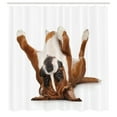 thumbnail image 2 of Ambesonne Boxer Dog Shower Curtain, Funny Playful Puppy Image, 69"Wx75"L, Pale Caramel Dark Brown, 2 of 4
