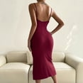 thumbnail image 4 of SMihono Robe d'Été Bohème pour Femmes Grande Taille Mode Décontractée Printemps et Été Sans Manches Col en V Robe Chandail Slim, 4 of 8