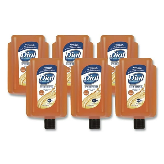 Dial Professional 98561 15 oz. Antibacterial Gold Liquid Hand Soap Refill for Versa Dispenser - Floral Scent (6/Carton)