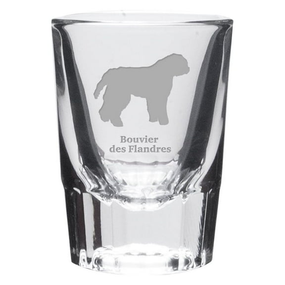 Bouvier Des Flandres Deep Etched Shot Glass