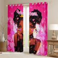 thumbnail image 2 of Erosebridal Chic Black Girls Blackout Curtains Set of 2 (52x84 Each),Cute 3D Pink Loves Glitter Print Window Curtains For Kids, 2 of 7
