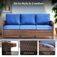 thumbnail image 5 of Bellefurn Patio 3-Seat Sofa Outdoor Wicker Couch with Sofa Cover Waterproof Set,All-Weather Wicker Rattan Deep Seat Couch for Outdoor,Backyard,Red, 5 of 9