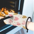thumbnail image 5 of Valentine''s Day Oven Mitts and Pot Holders Set of 2, Pink Heart Valentine Heat Resistant Oven Mitts Kitchen Oven Glove for Cooking, Baking, 5 of 6