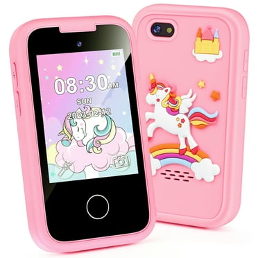 Hot Bee Kids Smart Phone Girls for 8-10, 2.8" Unicorn Toys Touchscreen Phone w/ 8G SD Card, Dual Camera, Music Player, Toddler Learning Cell Phone Toys, Birthday Christmas Gifts for Boys Girls 3-12