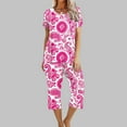 thumbnail image 2 of XFYSSS Casual 2PC Pajamas Women's Valentine's Day Pajama Gift Set Print Round Neck Short Sleeve Sleepshirt And Pants Sets Sleepwear Loungewear Pjs Set Nightwear, 2 of 7