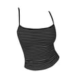 thumbnail image 3 of OIUUAK Women Cotton Y2K Sleeveless Striped Spaghetti Strap Crop Top, Cami Tank Backless Slim Fit Aesthetic Yoga Workout Going Out Tops Girls, Dark Gray, 3 of 3