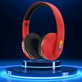 thumbnail image 2 of asxite Over Ear Headphones,Headphones Wireless Bluetooth Headset Subwoofer Bluetooth Mobile Computer Game Music Sports Game Headphones With LED Lights,Red, 2 of 5
