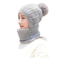 thumbnail image 1 of Guardurnaity Gorro de hilo de punto para mujer y niña, gorro de calentamiento grueso portátil, moda, cálido, suave, deportivo, informal, para fiesta Sombreros Gris Guardurnaity AP016143-05, 1 of 6