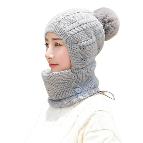 Minnieouse Gorro de lana de punto para invierno y otoño para niña, gorro cálido, gorro de moda para deportes al aire libre, fiesta informal Sombreros Gris Minnieouse AP016143-05