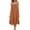 Orange, variant on Smsaxvxz Women's Summer Strap Dresses Fashion Solid Crew Neck Sleeveless Ruffle Pleated Hem Casual Loose Midi Beach Sundress Light Blue 3XL