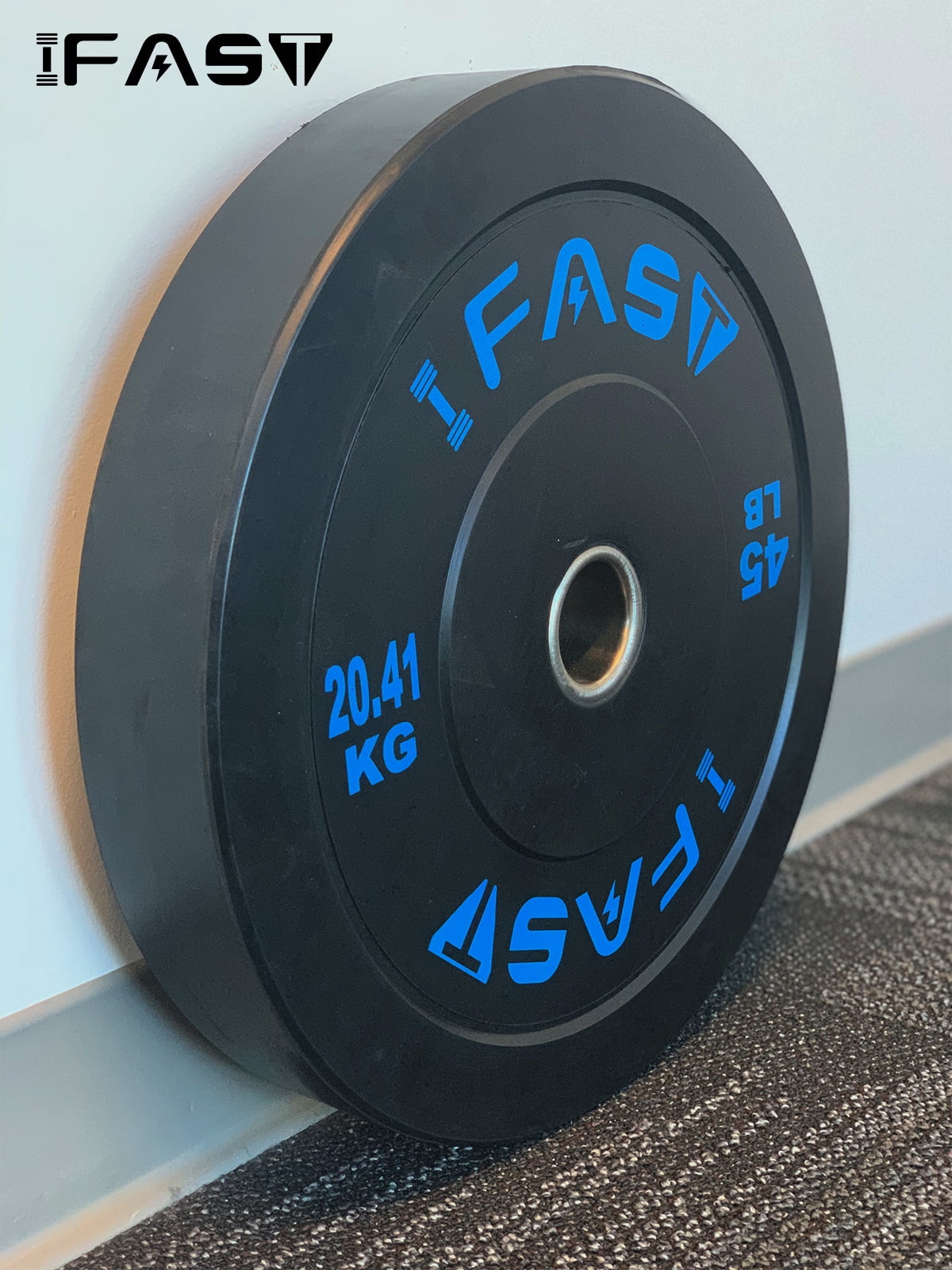IVV Steel Olympic Bumper Plates Set - 45LBS Virgin Rubber Weights Plates for Strength Training - Fits 2" Barbells - Sold in Pairs