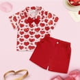 thumbnail image 2 of Gerichy Toddler Boy Valentine's Day Clothes 12 18 24 Months 2T 3T 4T Baby Boys Short Sleeve Heart Truck Print Sets 2 Piece Kids Summer Outfits,Red, 2 of 6