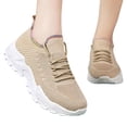 thumbnail image 4 of Daznico Women's Breathable Mesh Sneakers - Slip-On Walking Shoes with Thick Cushioned Sole for All-Day Comfort,Color:Khaki,Size:6.5, 4 of 9