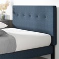 thumbnail image 2 of Zinus Upholstered Navy Button Detailed Fabric Platform Bed / Queen, 2 of 7