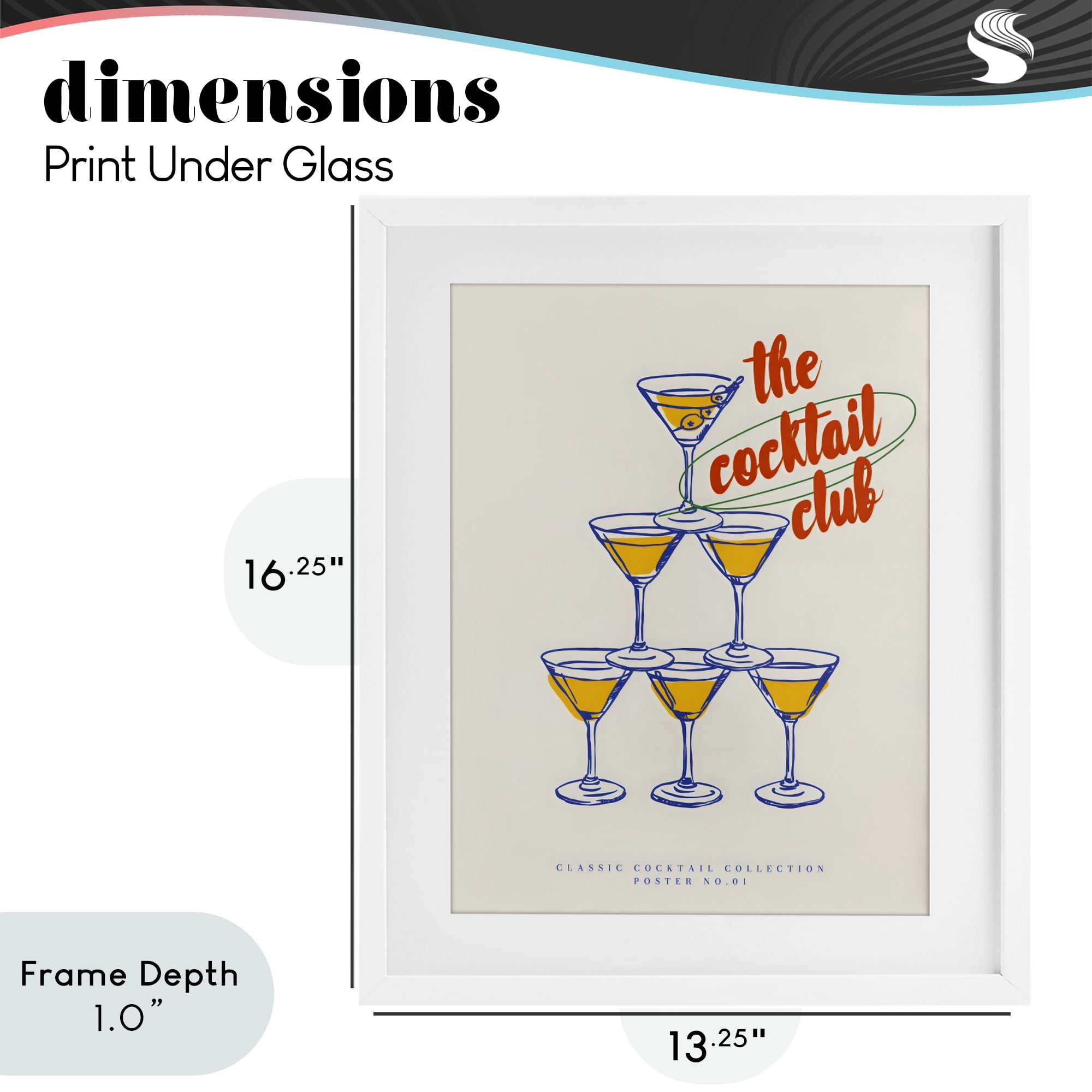 Stupell Industries Tower Toast Cocktail Club White Framed Print Under Glass, design by The Prints Vibe