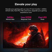Pixio PX279 Prime Neo 27 inch 240Hz Refresh Rate FHD 1080p Resolution Fast IPS Panel 1ms GTG Response Time Gaming Monitor with Adaptive Sync