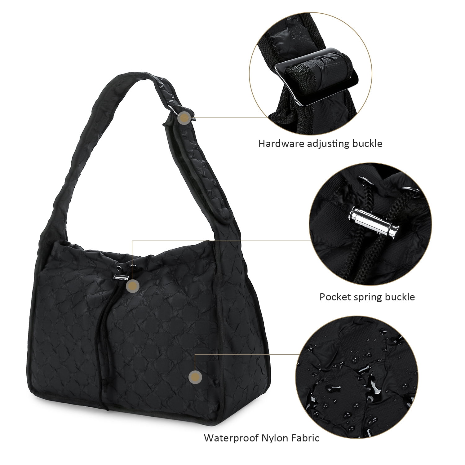 SPEKSEE Waterproof Nylon Diaper Bag Handbag - Single Shoulder Handbag with Large Capacity and Multi-function Partition for Maternal Travel
