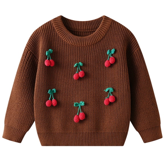 lnmuld Sweaters for Hand Embroidered Floral Knit Sweater for Girls Soft Comfortable Pullover Top for Baby Daily Wear and Birthday Celebration Size:9-12 Months