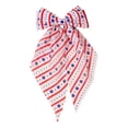 thumbnail image 2 of Patriotic Striped Star Soft Tulle Bow Hair Clip, 4Th Of July Red White Blue Star & Stripe Hair Bow, Independence Day Hair Barrette For Women, Parade, Festival, Costume Party & Photo Shoot, 2 of 4