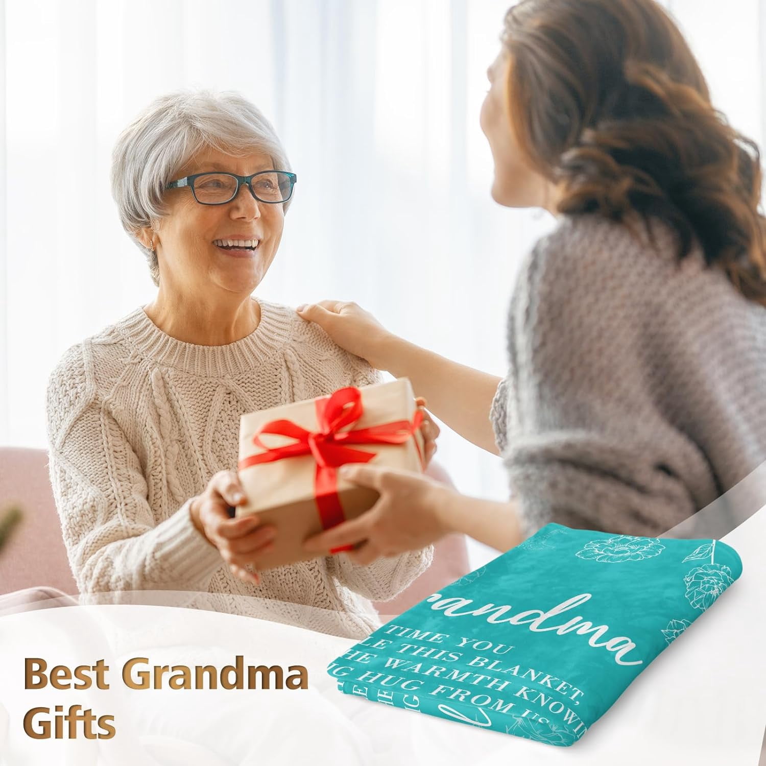 Grandma Gifts, Gifts for Grandma Blanket, Grandmas Birthday Gift from Grandkids, to My Grandmother Throw Blanket