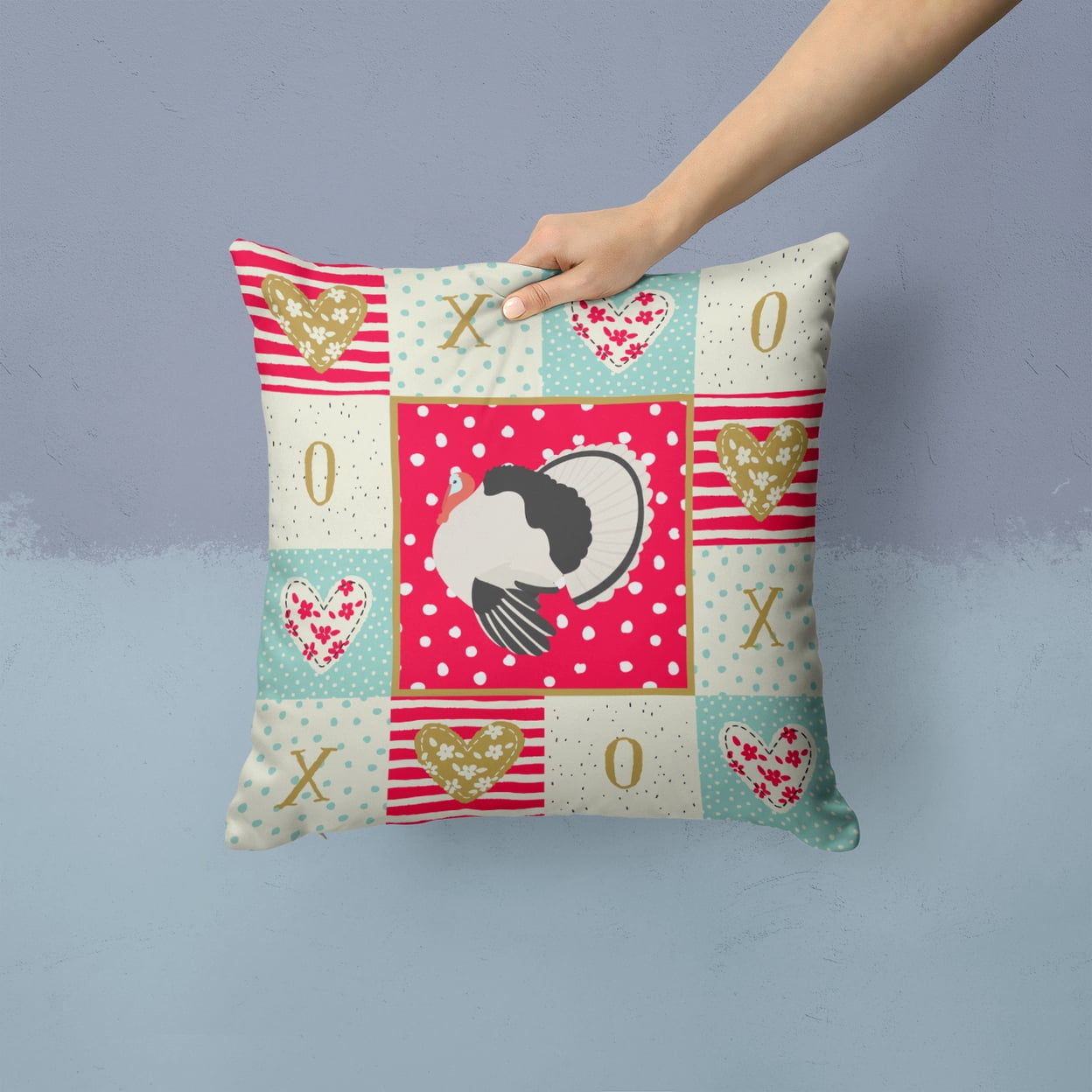 Royal Palm Turkey Love Fabric Decorative Pillow
