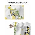 thumbnail image 6 of Lemon Gnomes Living Room Curtains 2 Panel, Summer Botanical Yellow Fruit Black Lattice Cafe Window Treatment, Farmhouse Bedroom Bathroom Kitchen Curtains Drapes 104"x45", 6 of 6