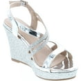 thumbnail image 7 of Forever Happy-09 Women's Glitter Strappy Wrapped Wedge Heel Platform Sandals, 7 of 7