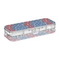 thumbnail image 2 of Plastic Pencil Box Large Capacity Pencil Boxes Clear Boxes with Snap-Tight Lid Stylish Office Supplies Storage Organizer Box Red White and Blue Stars Pattern, 2 of 7